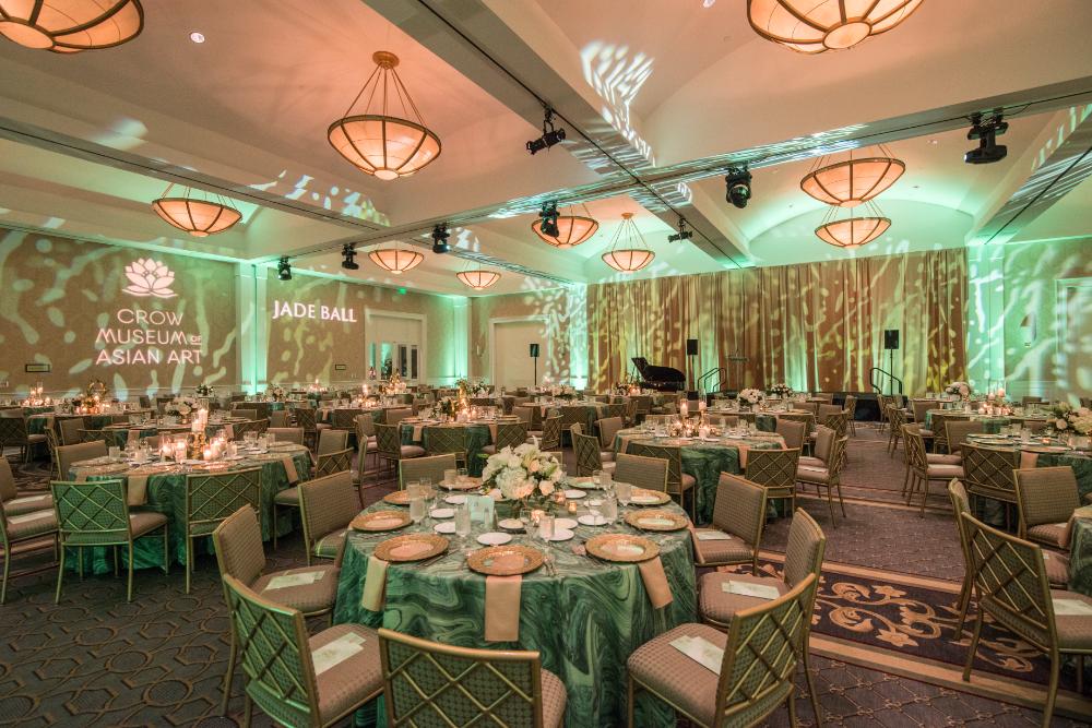 Corporate event setup at Arts District Mansion in Dallas