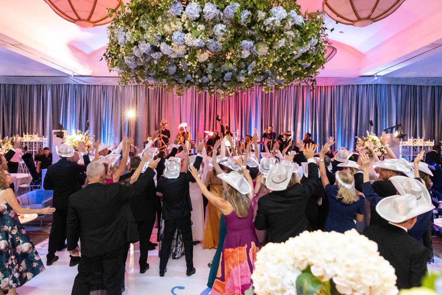 Wedding reception dance floor celebration at Arts District Mansion Dallas